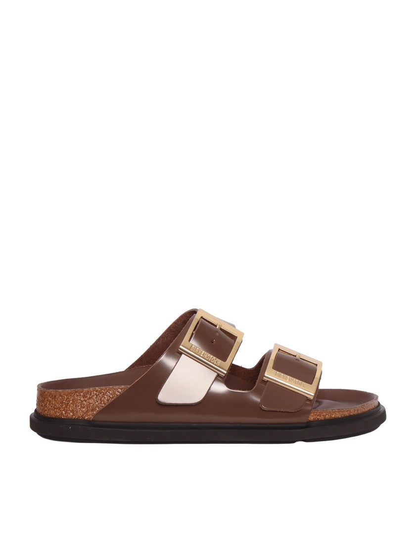 Birkenstock Carafe Arizona Natural Leather Slide Sandal