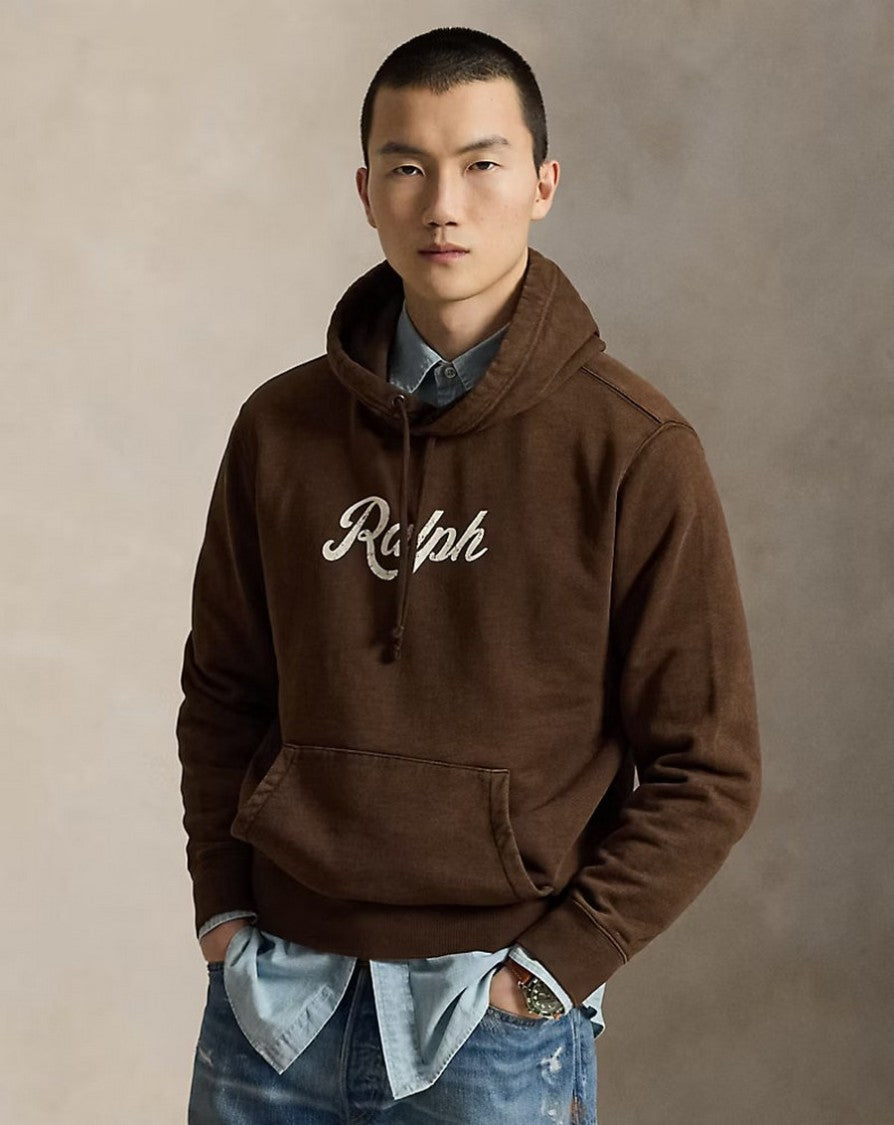 Polo Ralph Lauren Dark Brown Washed Script Pullover Hoodie