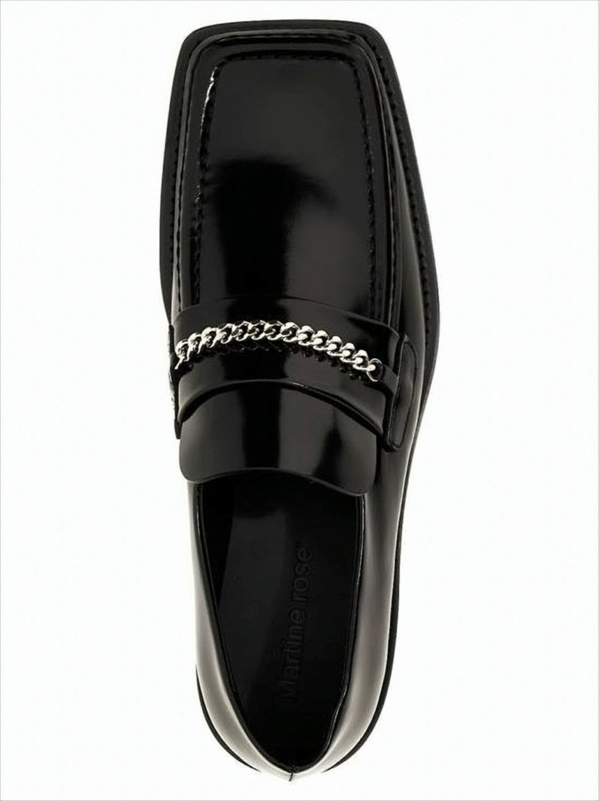 Martine Rose Sleek Polished Leather Loafers With Square Toe