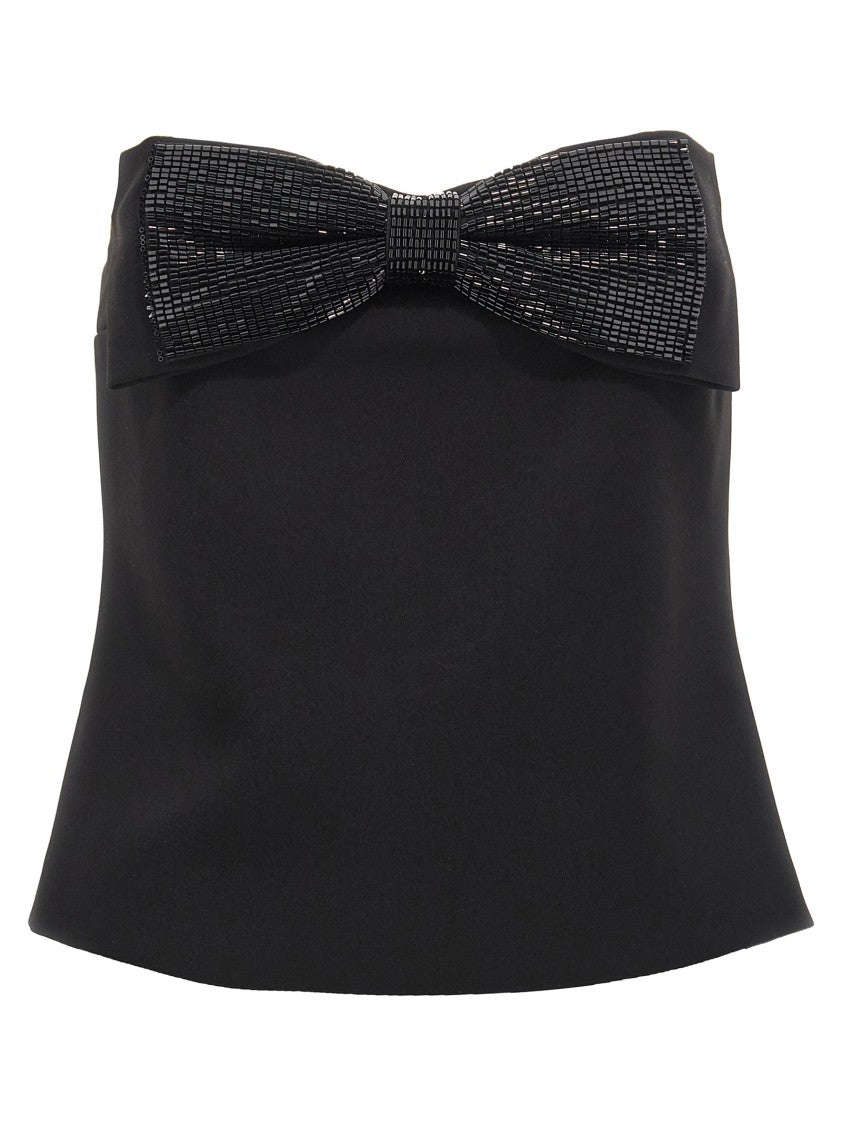 Self-Portrait 'Black Crepe Bandeau' Top