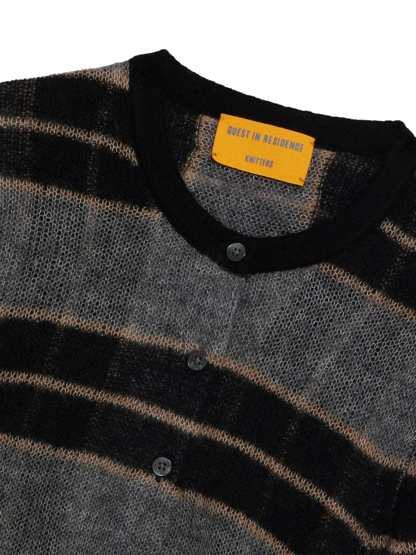 Guest In Residence Shadow Plaid Cardigan With Textured Knit