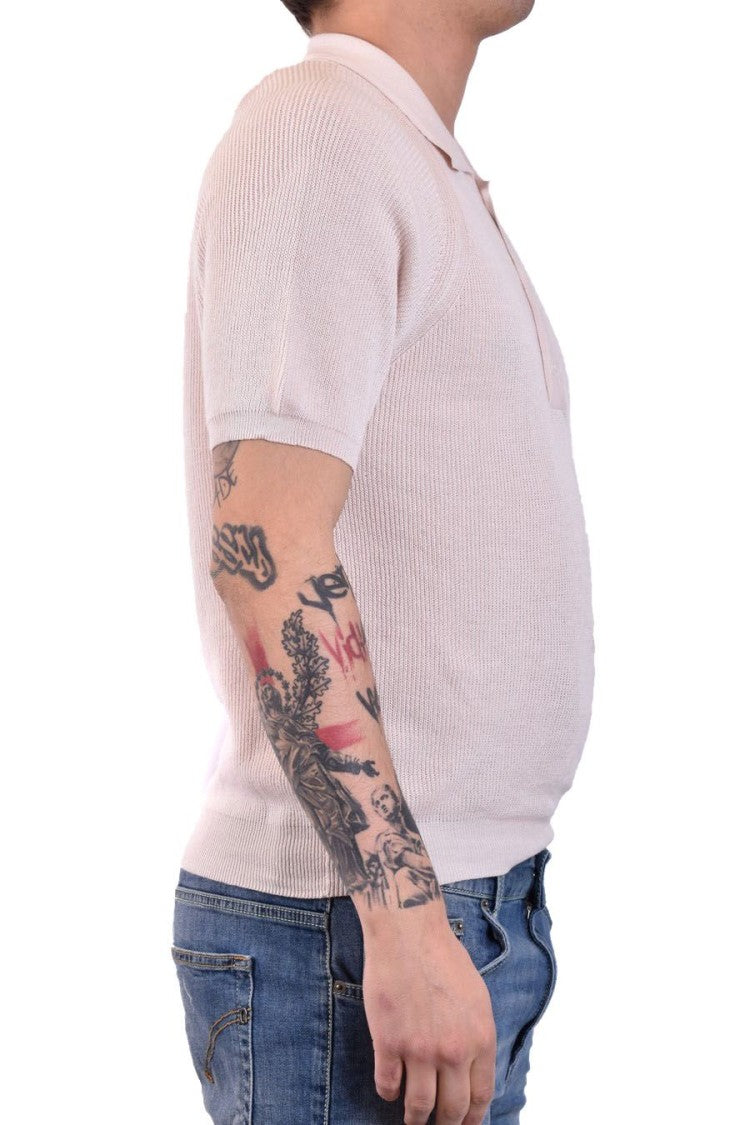 Laneus White Cotton Polo Shirt