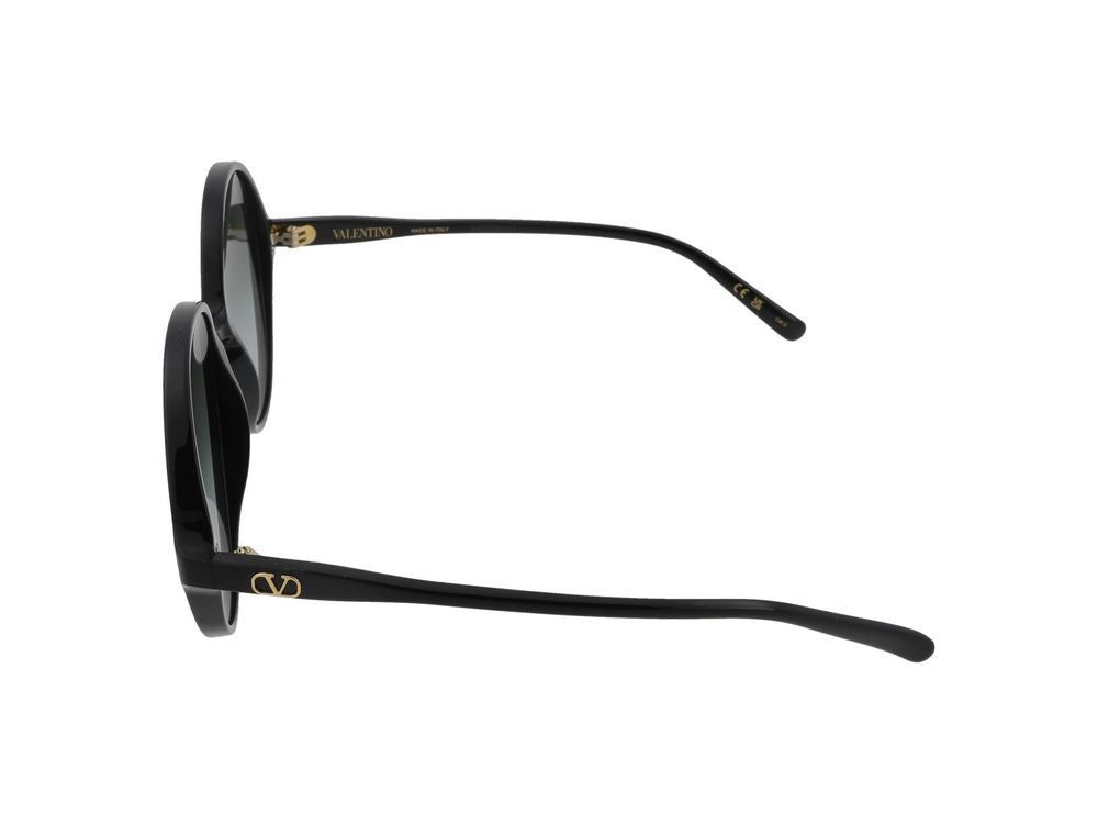 Valentino Black Vg0017s Recycled Acetate Rounded Sunglasses