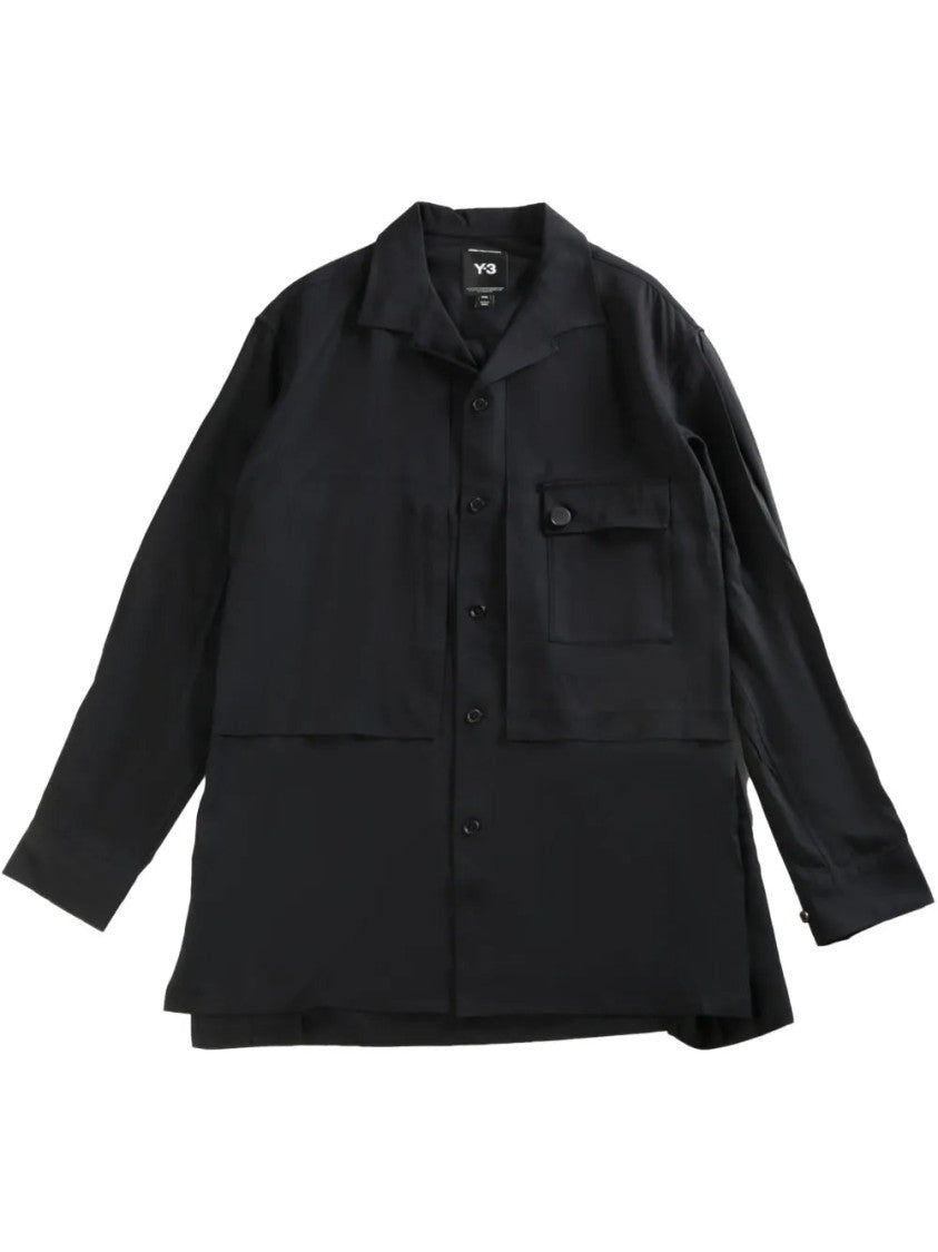 Y-3 Black Rayon Twill Shirt