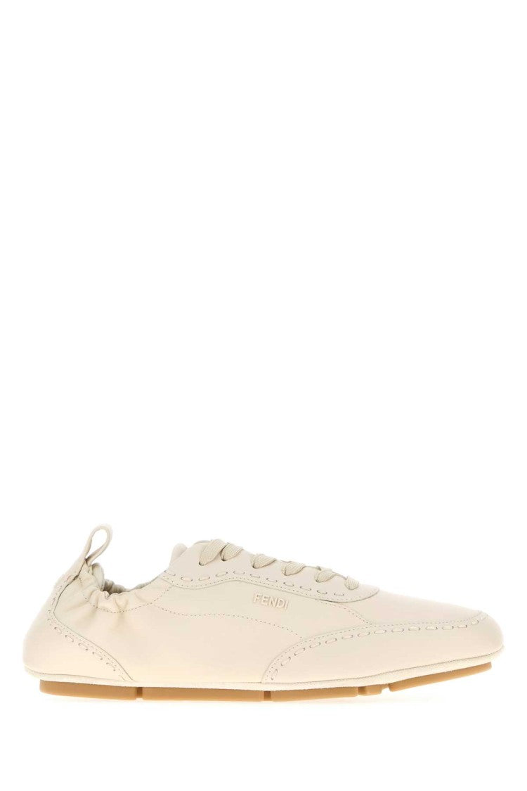Fendi Ivory Leather Fendi Fit Sneakers