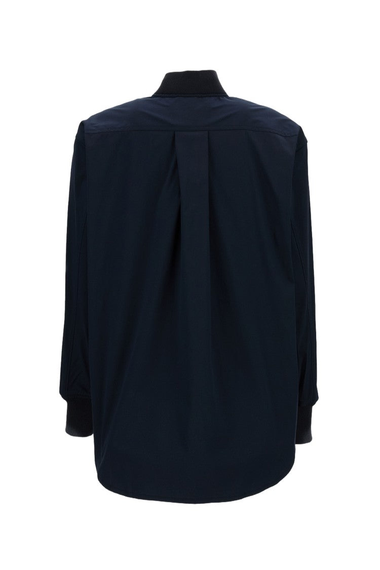 Plan C Casual Sport Shirt With Ribbed Trim