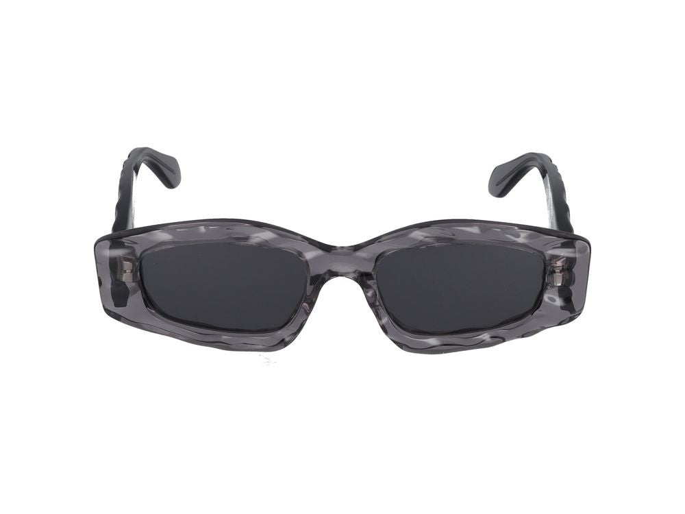 Azzedine Alaïa Grey Wavy Textured Oversized Rectangular Sunglasses