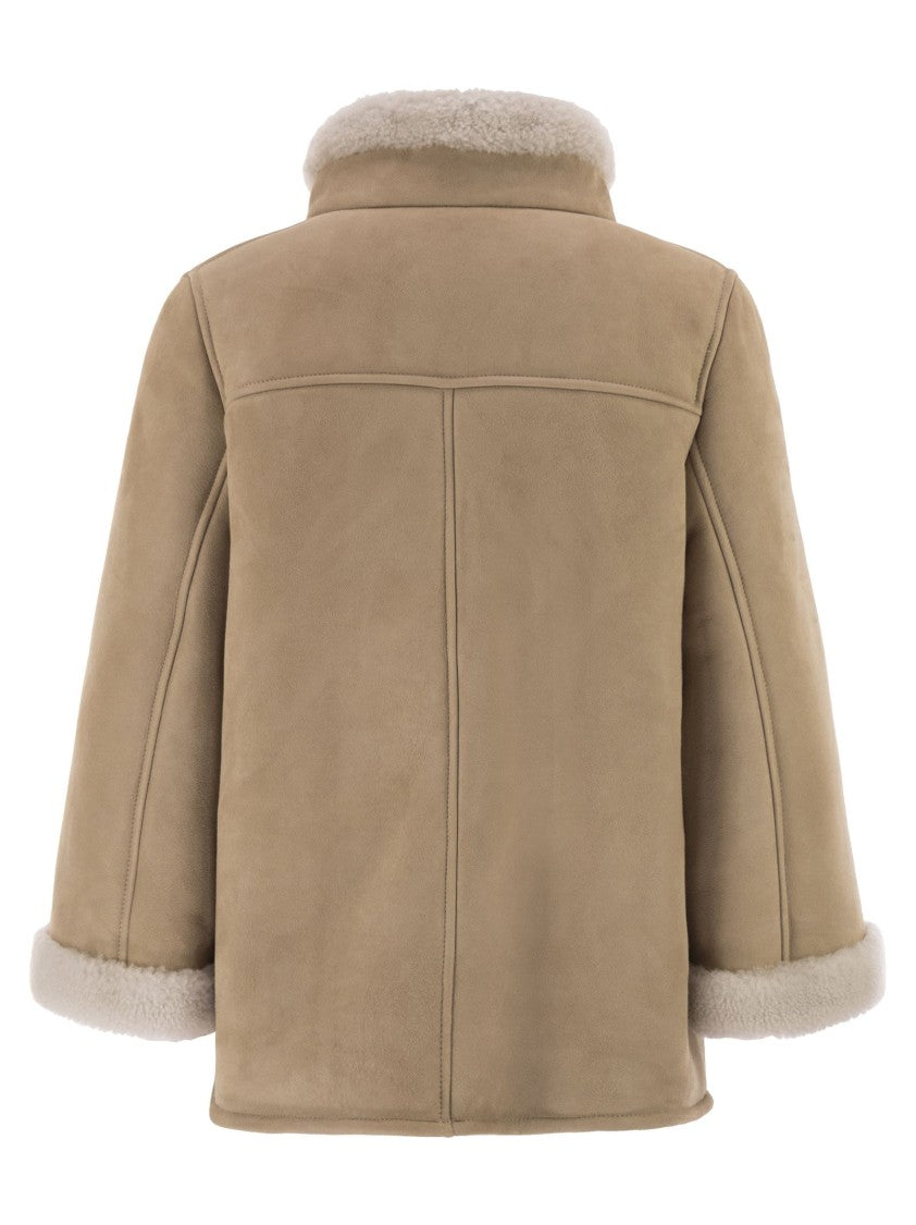 Fay Structured Sheepskin Coat