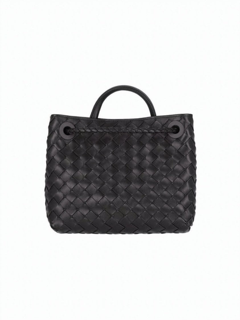 Bottega Veneta Structured Woven Lambskin Tote Bag With Gold-Tone Knot Detail