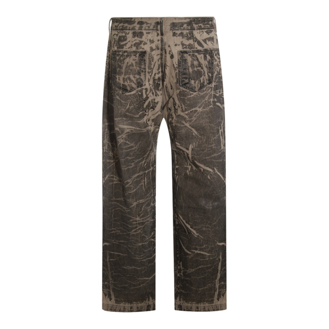 Drkshdw By Rick Owens Distressed Brown Denim Jeans With Textured Finish