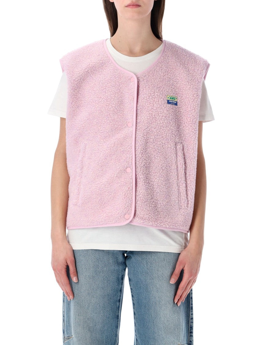 American Vintage Hok Town Pile Textured Fabric Snap Gilet