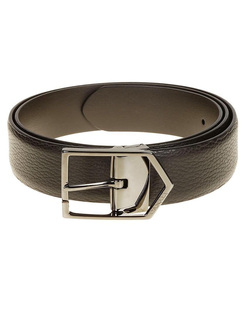 Canali Textured Brown Calfskin Belt