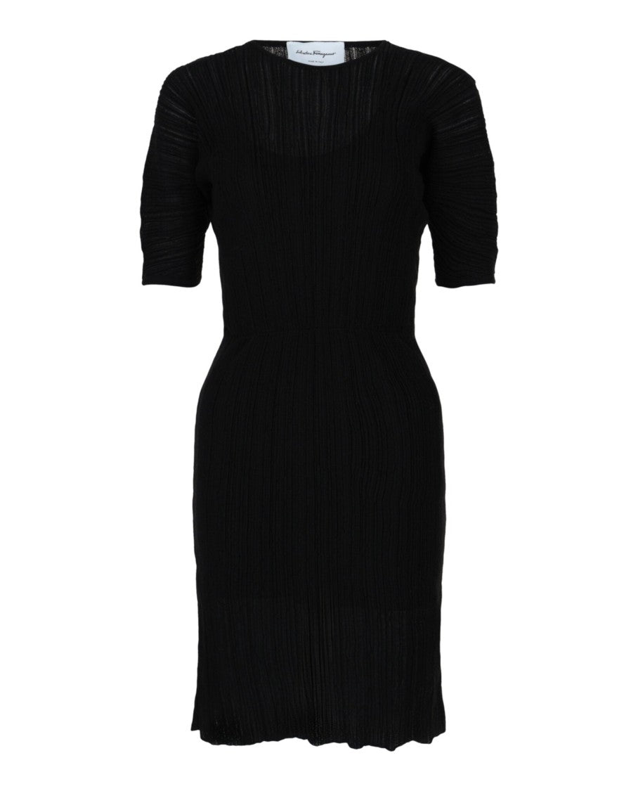 Ferragamo Beaded Crinkle Knit Dress