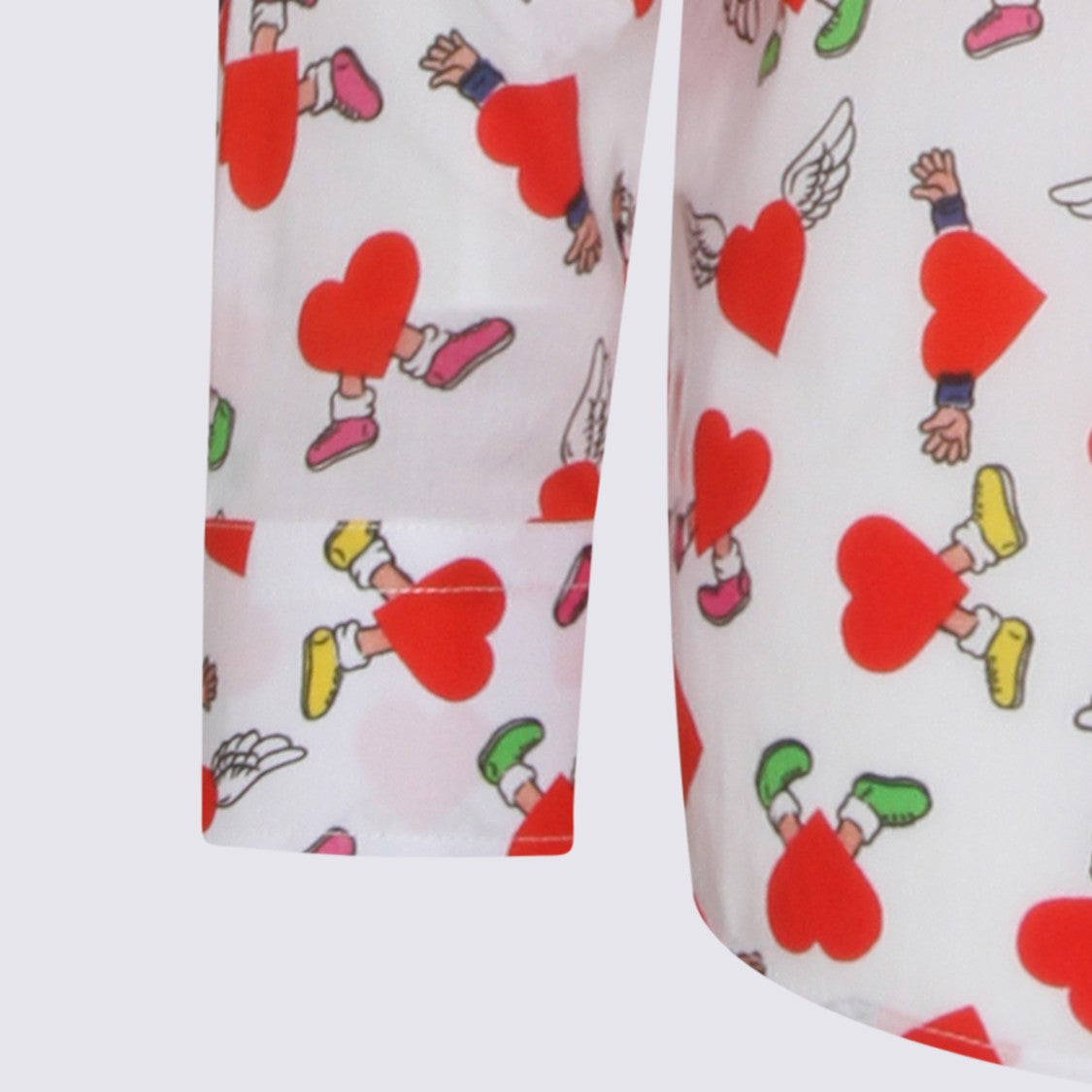 Moschino Long-Sleeve White Casual Shirt With Heart Motif