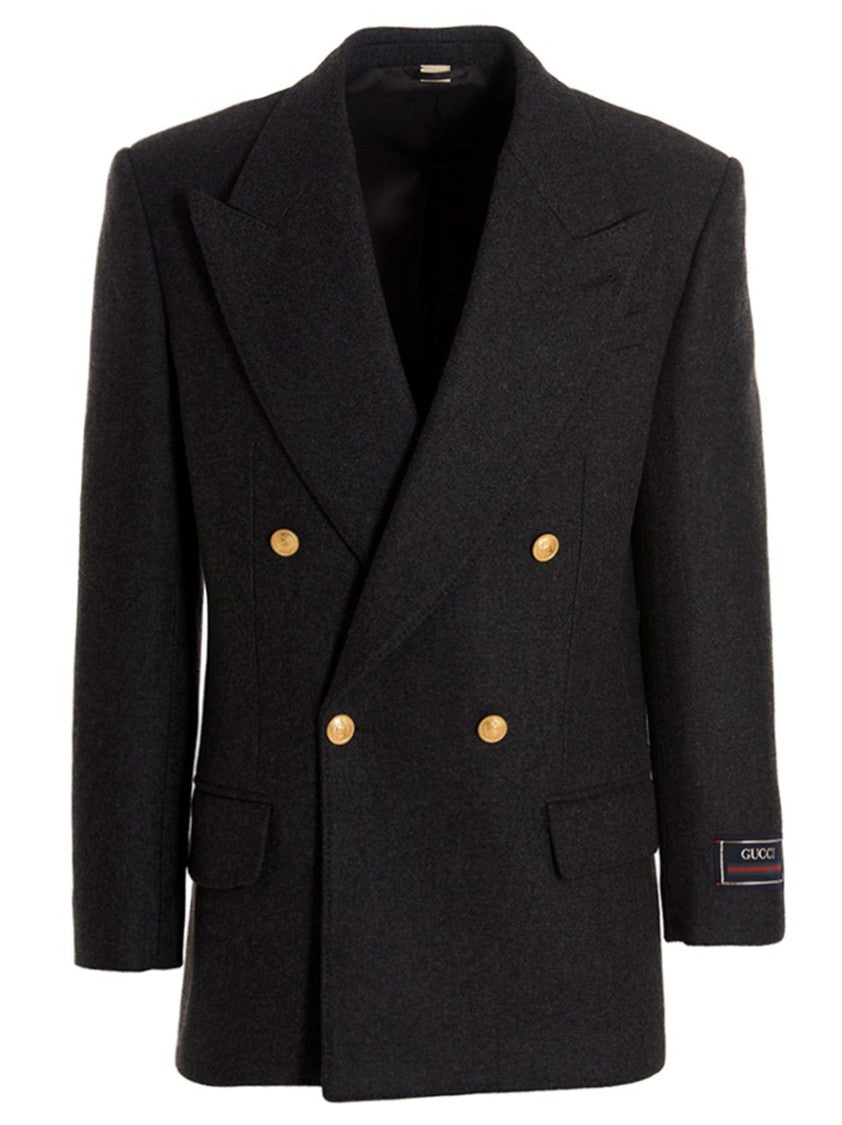 Gucci Cashmere Wool Double Breast Blazer Jacket