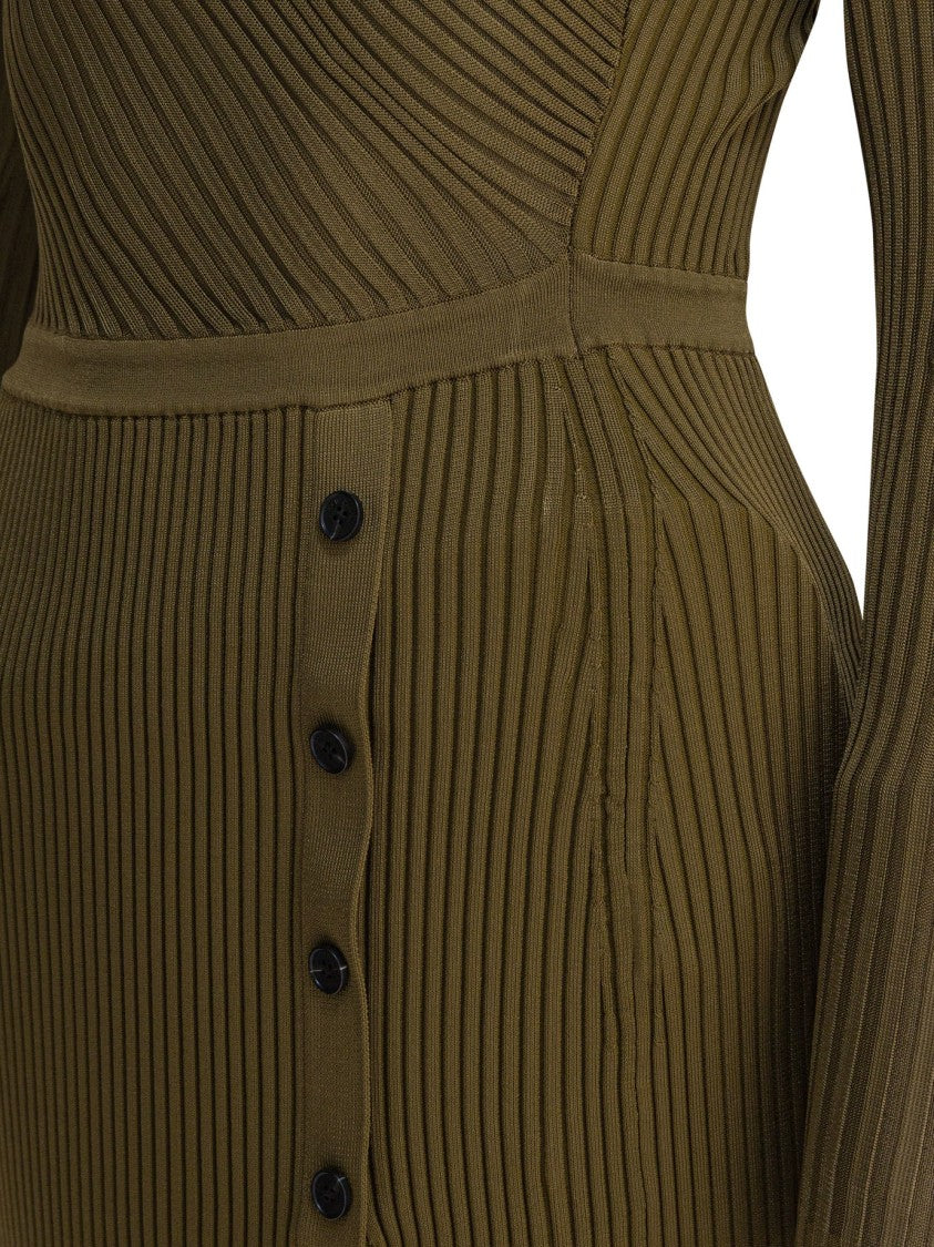 Self-Portrait Green Mini Dress With Cut-Out Design