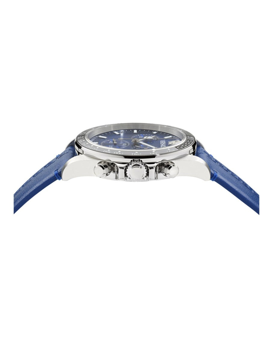 Versace Greca Chrono Wave Leather Watch