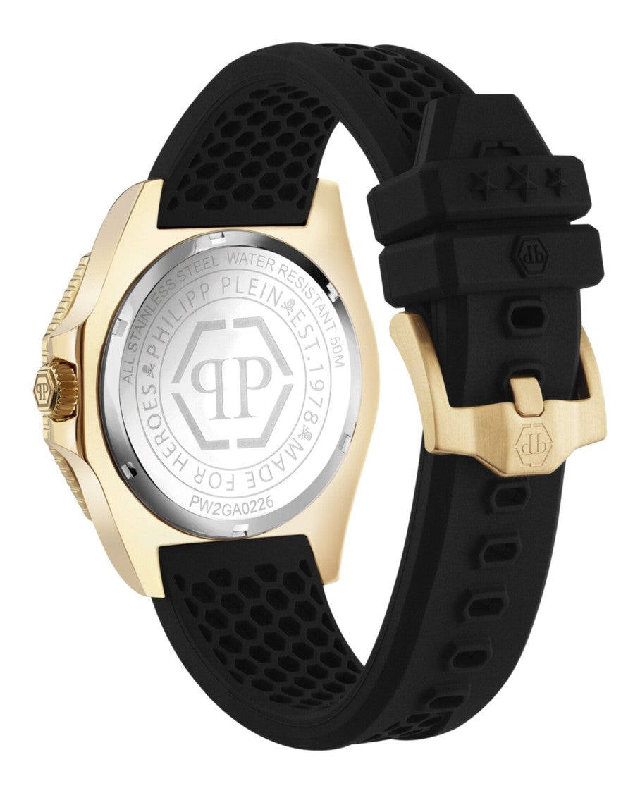 Philipp Plein Aquastorm Bracelet Watch With Blue Guilloche Dial And Textured Strap