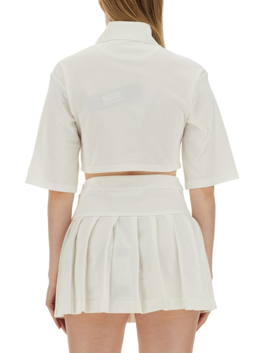 Palm Angels Monogram Cropped Polo Shirt