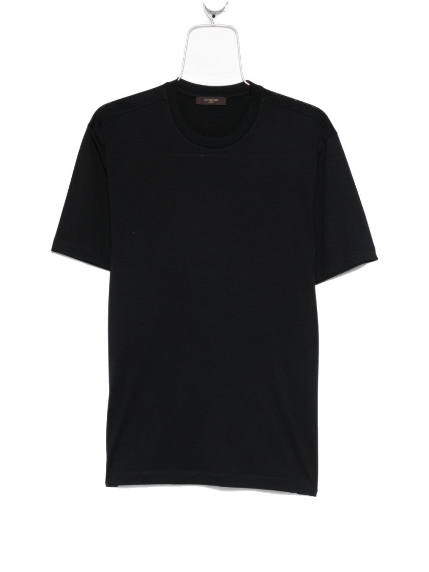Zanone Black Minimalist Crew Neck T-Shirt