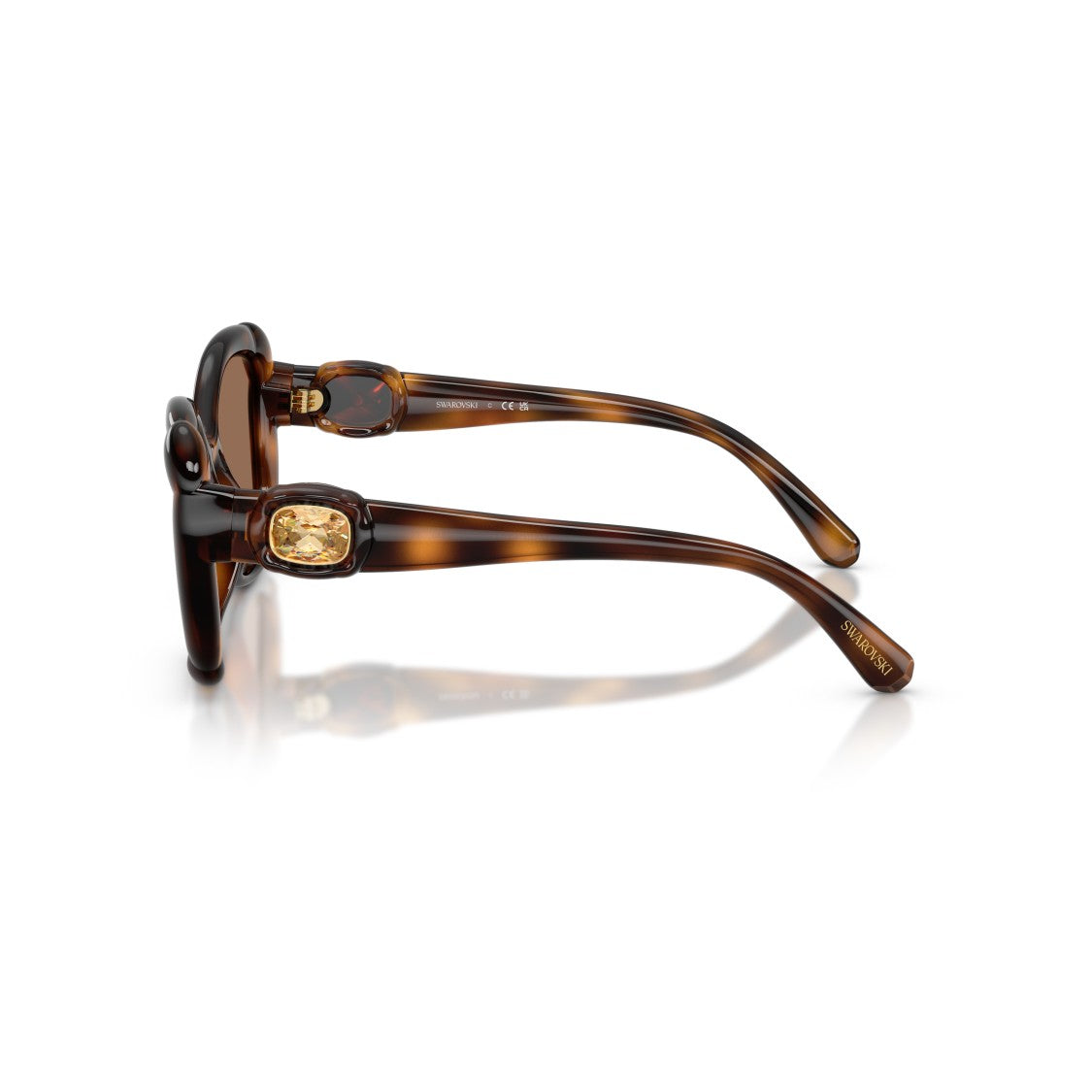 Swarovski 0Sk6051u Oversized Tortoiseshell Sunglasses With Crystal-Embellished Temples
