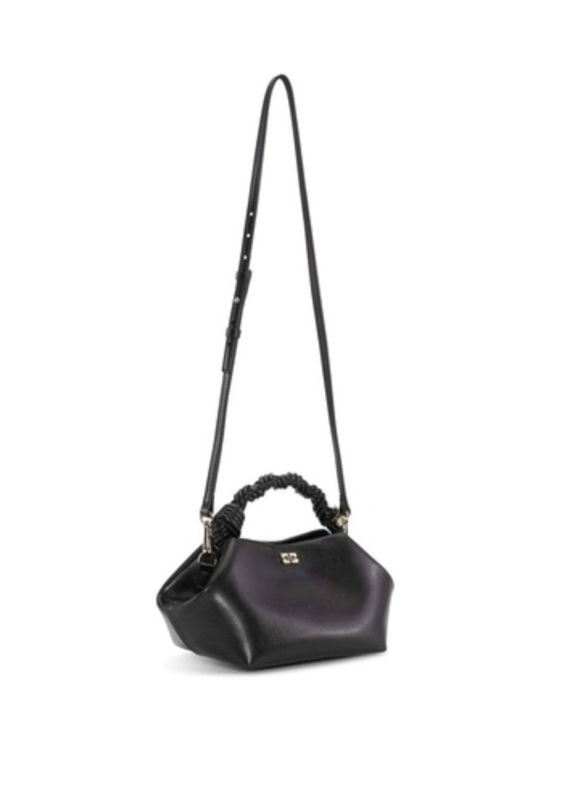 Ganni Hand-Braided Shoulder Bag With Gold Logo