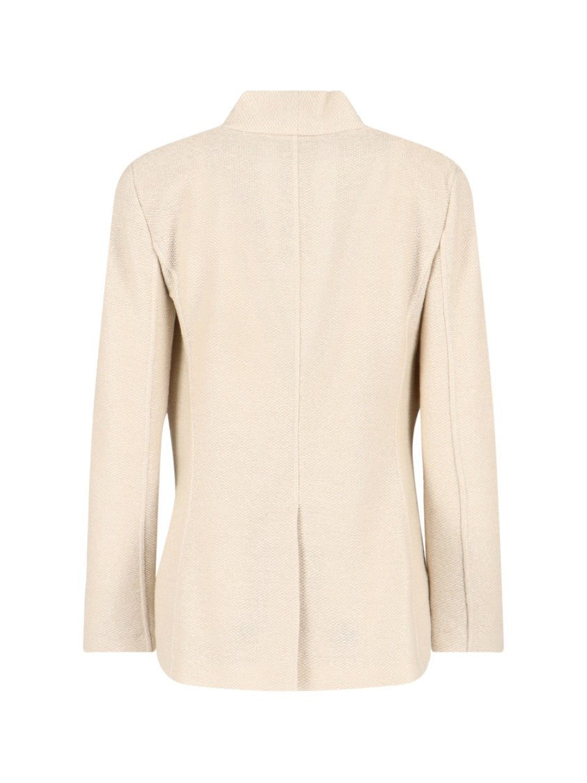 Giorgio Armani Single-Breasted Blazer – Cream