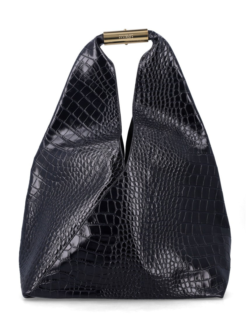 Mm6 By Maison Margiela New Japanese Bag In Crocodile-Embossed Leather
