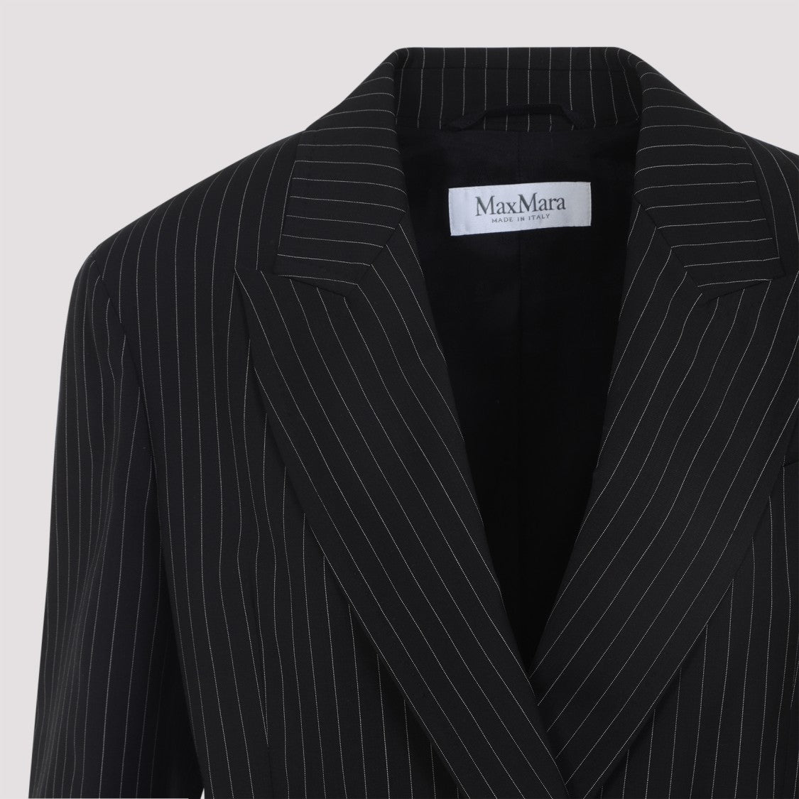 Max Mara Black Virgin Wool Double-Breasted Mattia Jacket