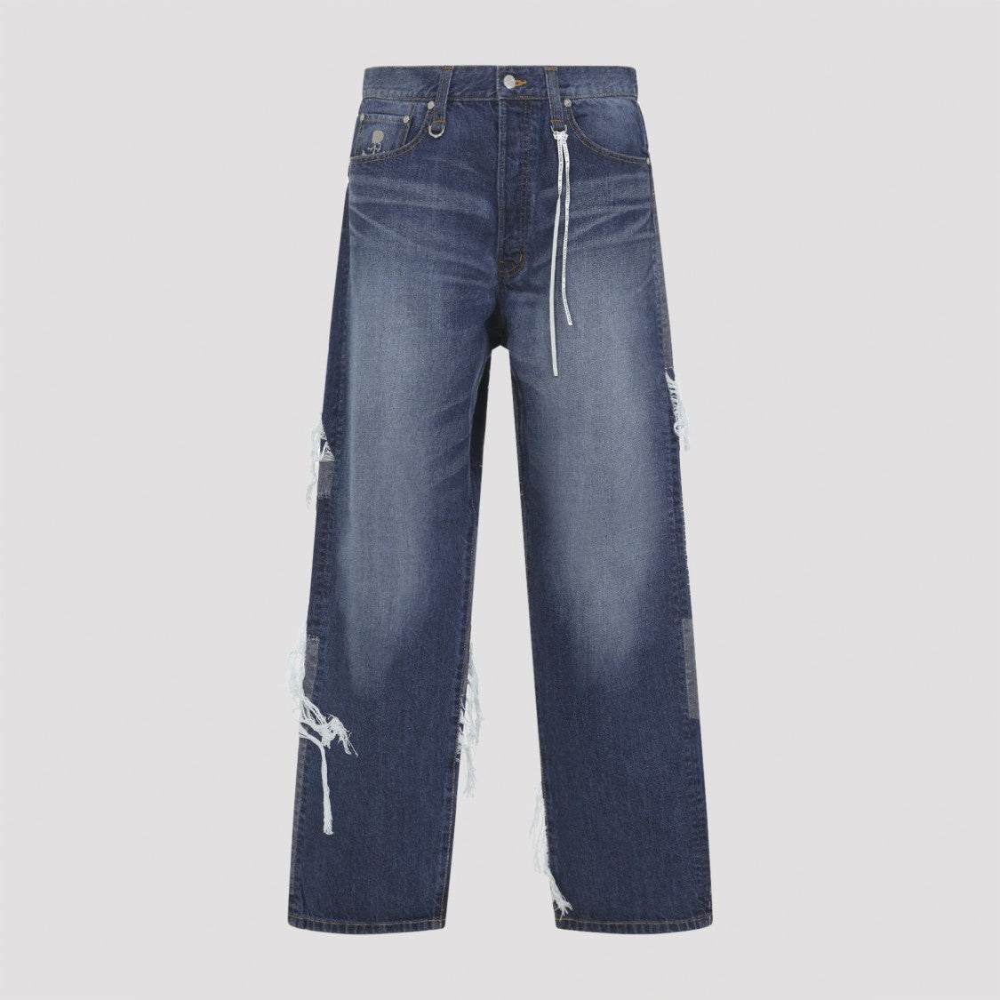 Mastermind Classic Straight-Cut Distressed Denim Jeans