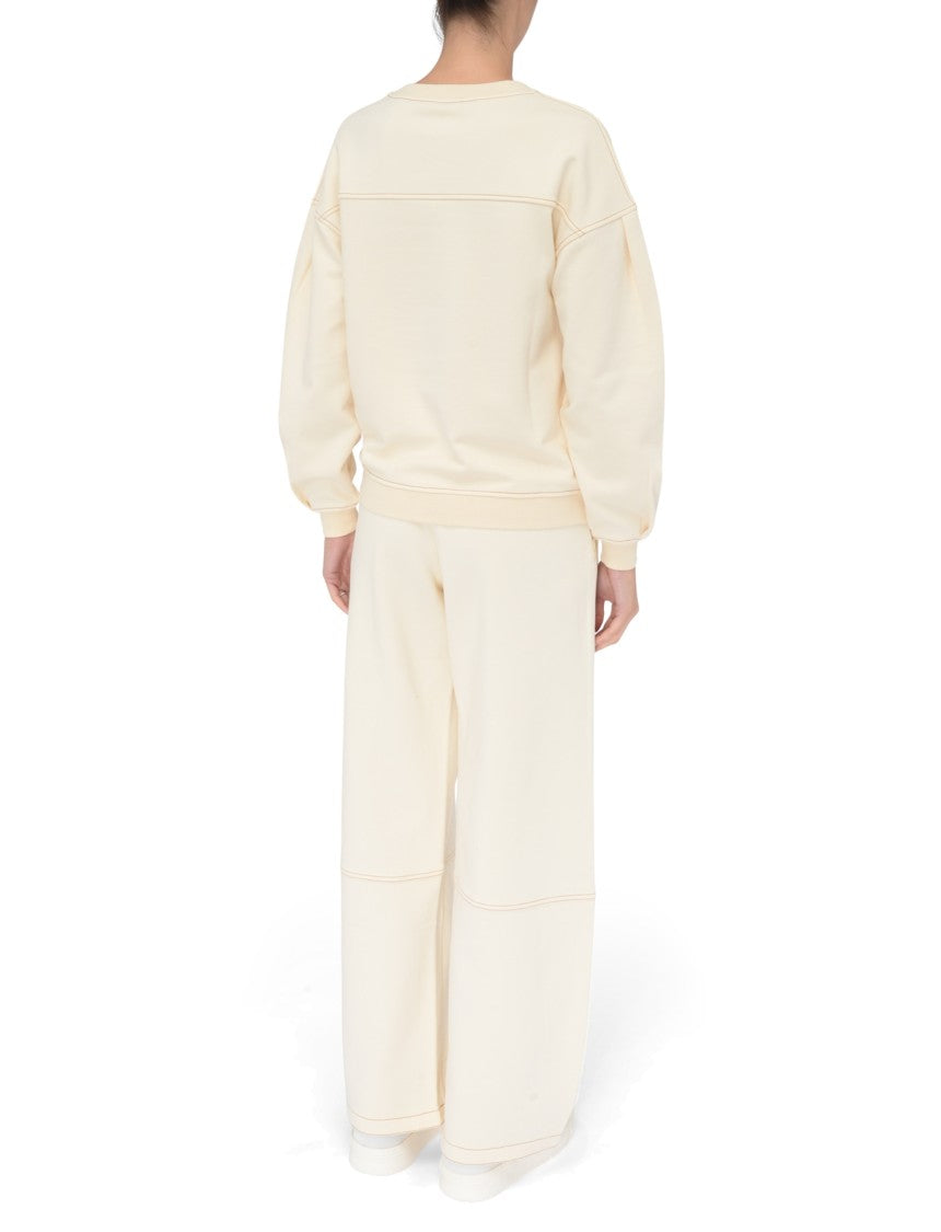Max Mara Relaxed-Fit Ivory Sweatshirt With Subtle Logo Detail