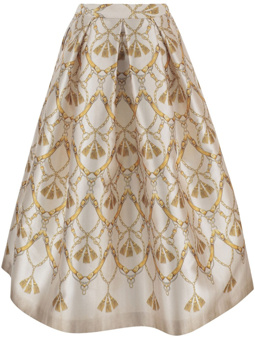 Lunatica Milano Flared Skirt With Fantasy Print