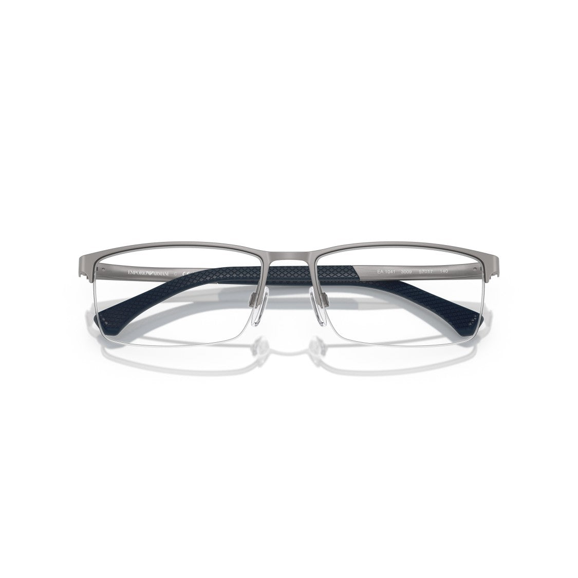 Emporio Armani 0Ea1041 Rectangular Metal Frame Eyeglasses With Textured Tips