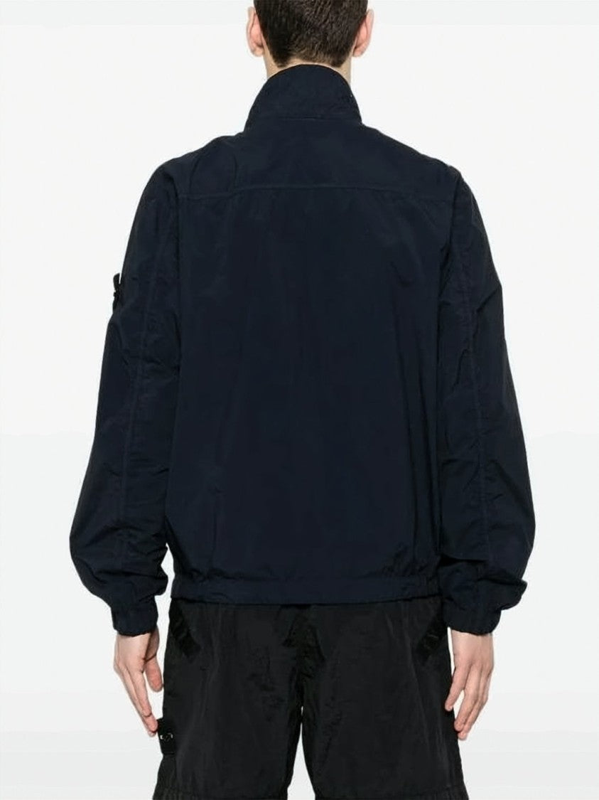 Stone Island Structured High Collar Black Jacket