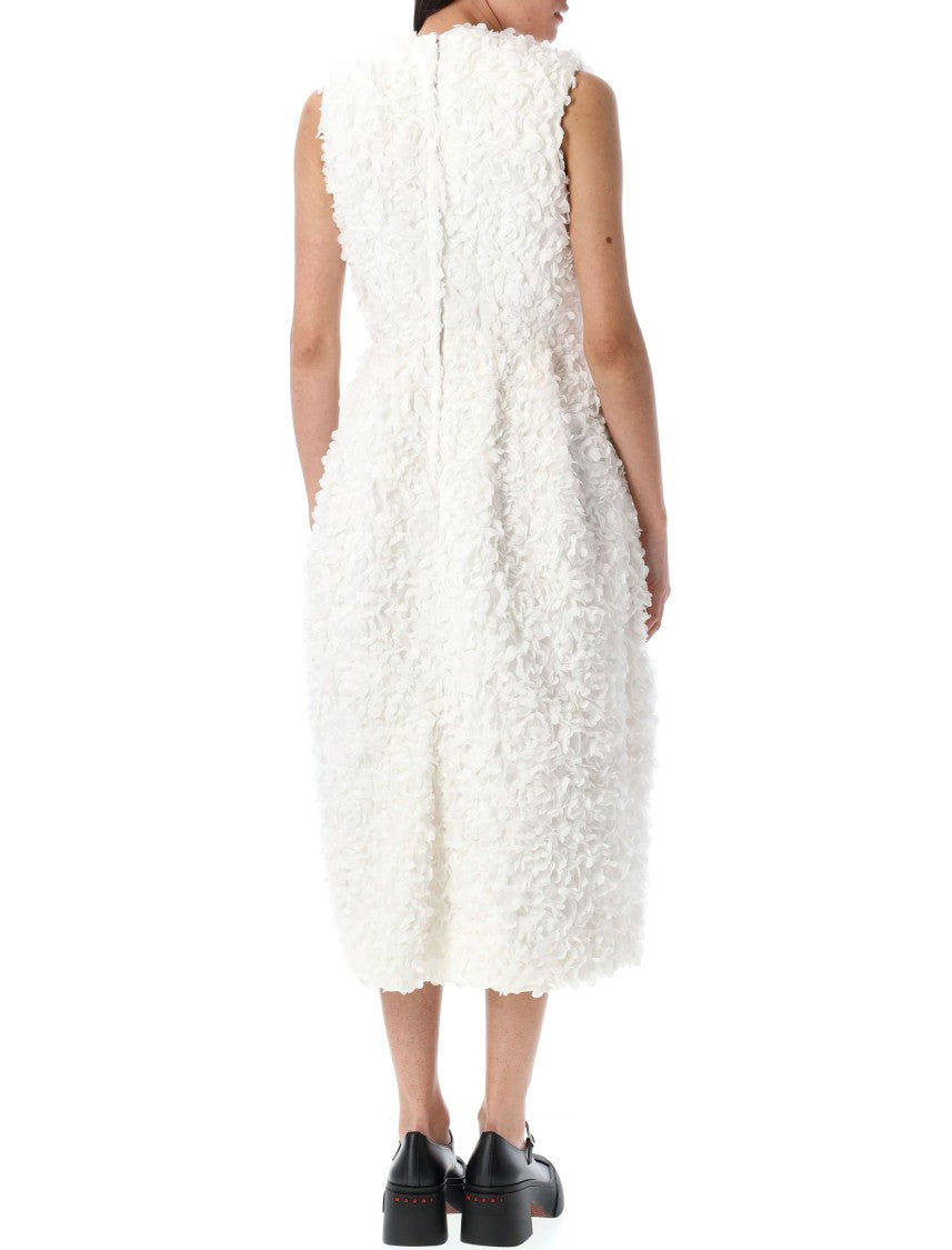 Comme Des Garçons Organza Ricamo Flower Midi Dress