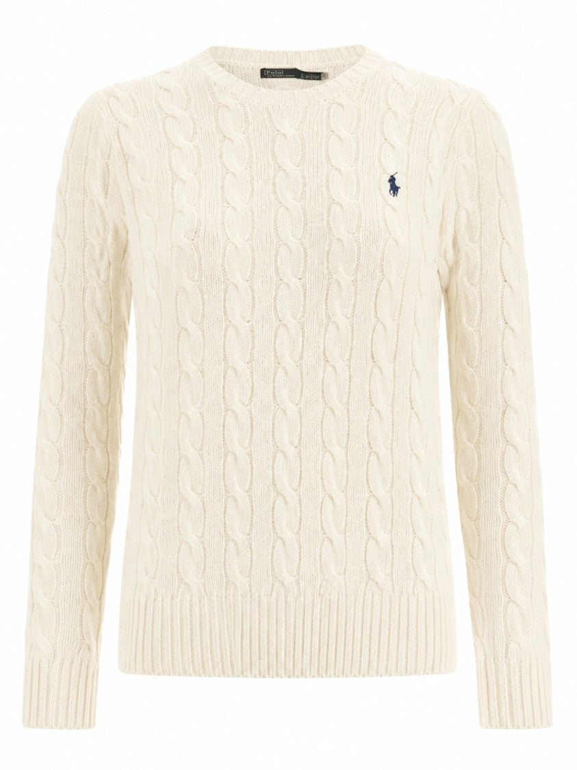 Polo Ralph Lauren Cable Knit Sweater With Crew Neckline And Ribbed Details