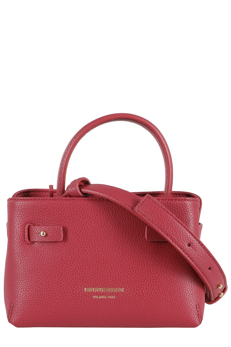 Emporio Armani Structured Red Leather Mini Bag