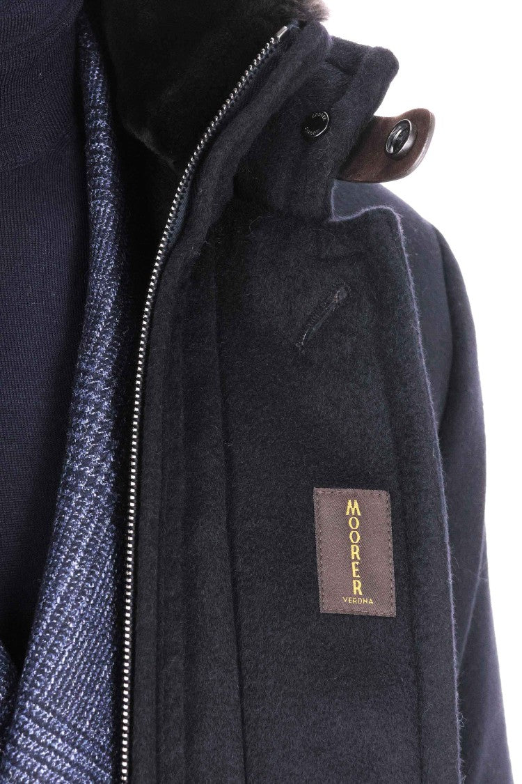 Moorer Bond-Fur-Le Wool-Cashmere Coat With Fur Collar