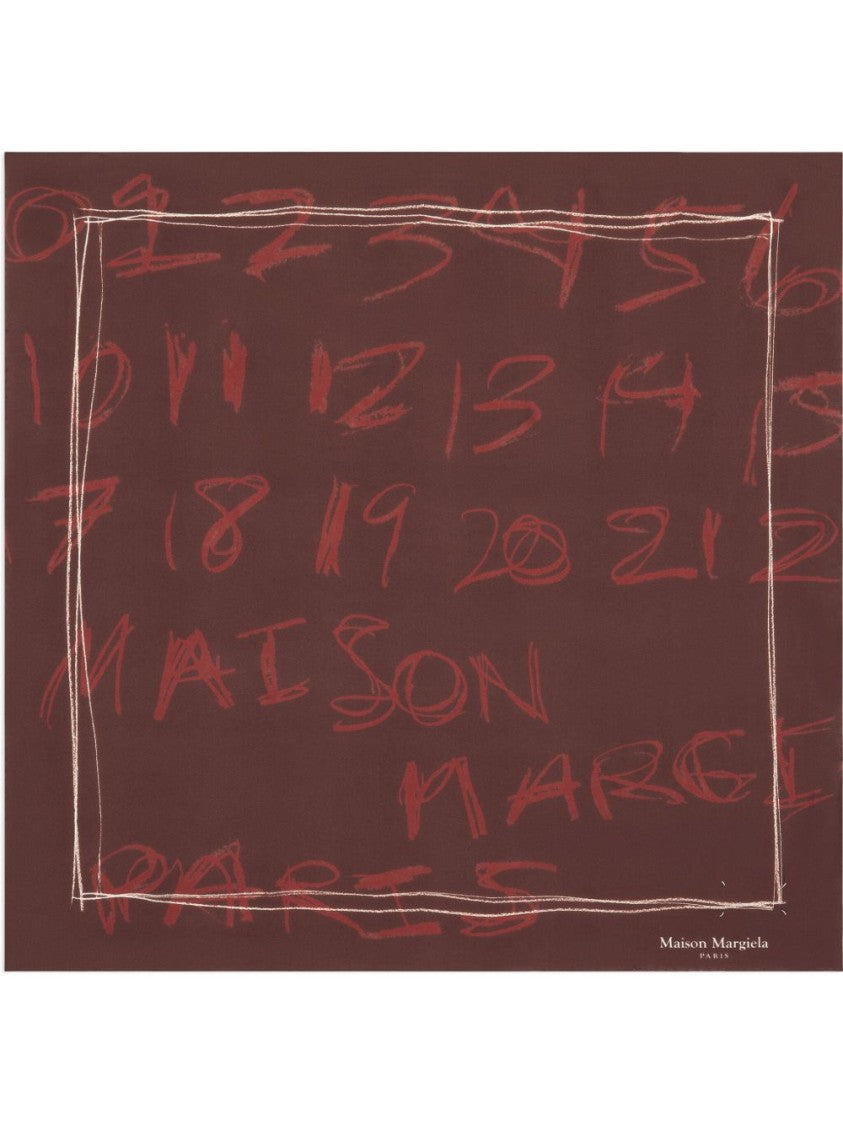 Maison Margiela Bordeaux Silk Scarf