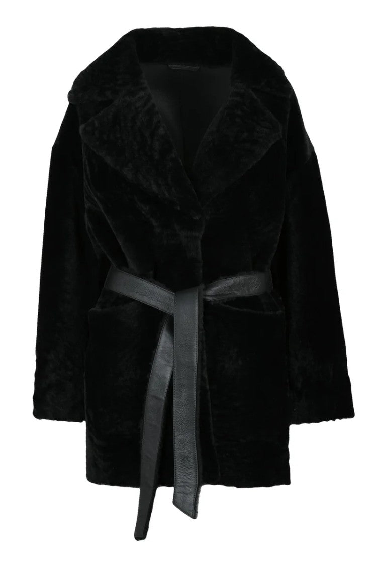 Sword 6.6.44 Real Fur Shearling Coat - Black