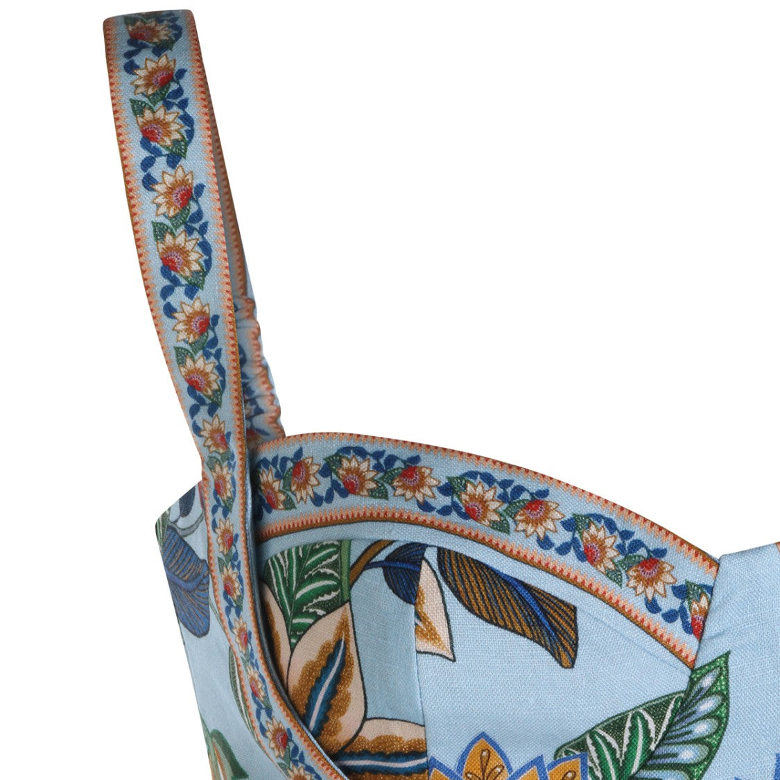 Farm Rio Sleeveless Floral Print Romper With Belted Waist