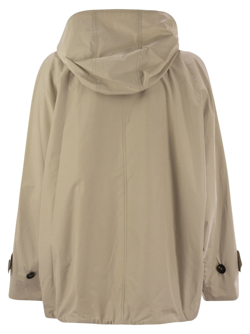 Brunello Cucinelli Techno Cotton Caban With Precious Detail