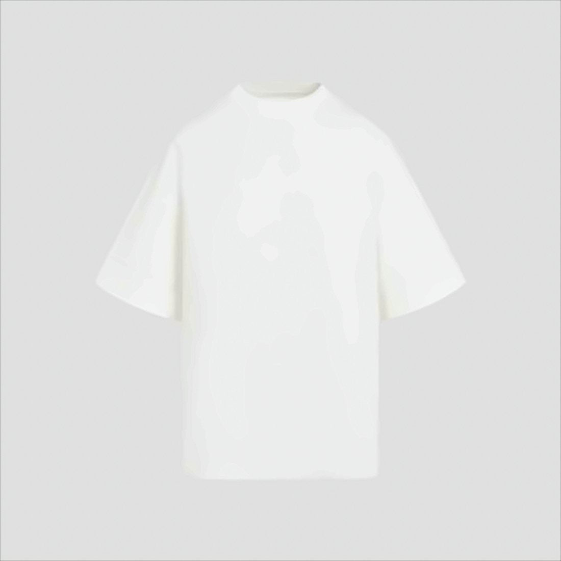 Jil Sander Minimalist White Cotton T-Shirt With Embossed Logo