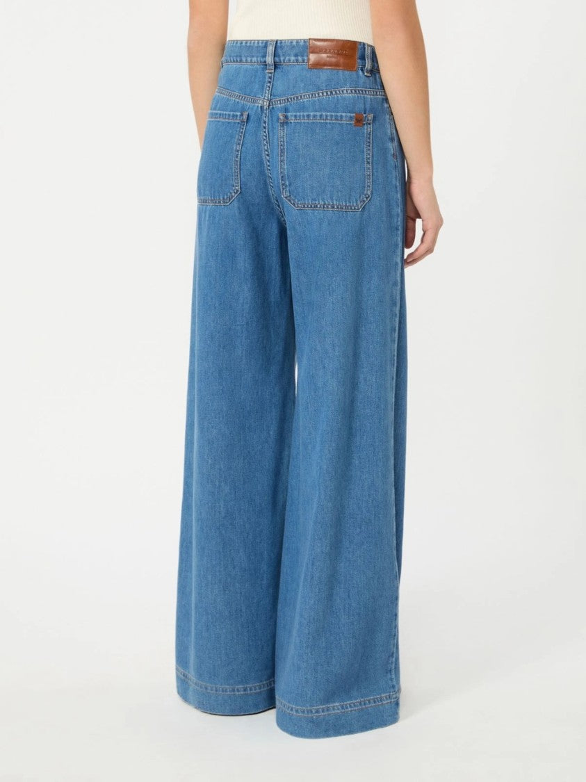 Weekend Wide-Leg Denim Jeans With High Waist And Five-Pocket Design
