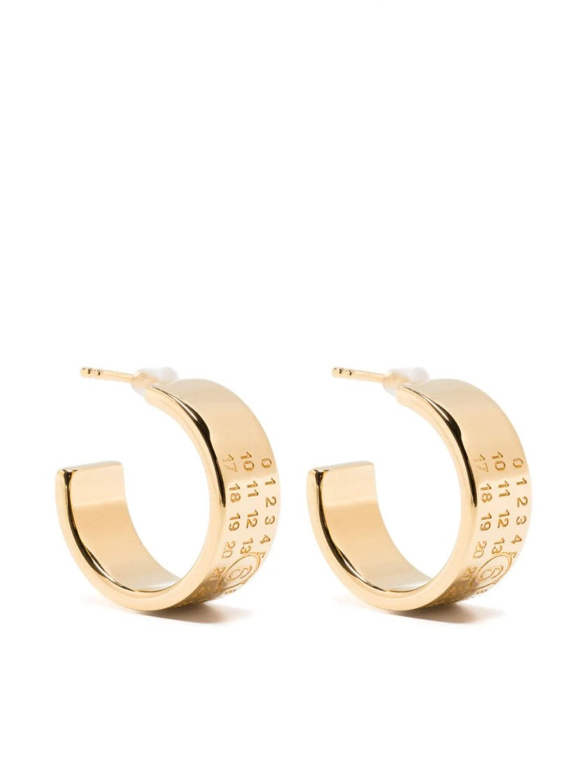 Mm6 By Maison Margiela Numeric-Engraved Hoop Earrings