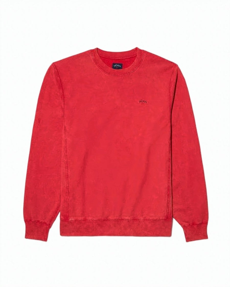 Noah Washed Red Long-Sleeve Sweatshirt With Classic Crew Neck