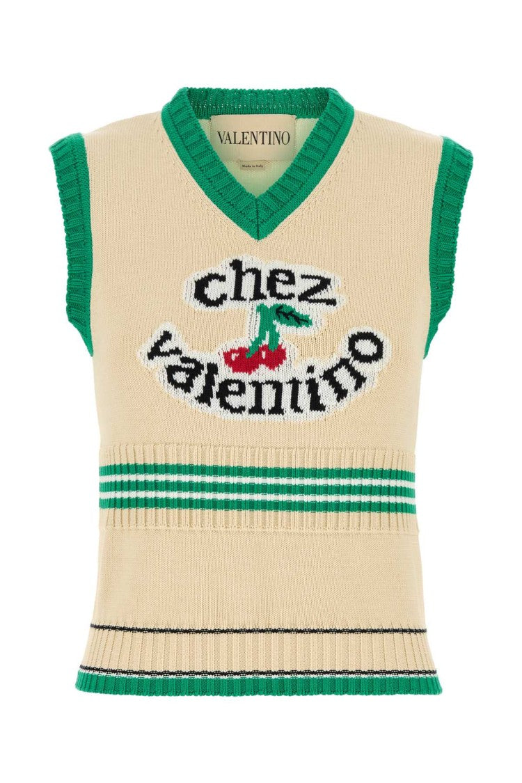 Valentino Garavani Cream Cotton Vest