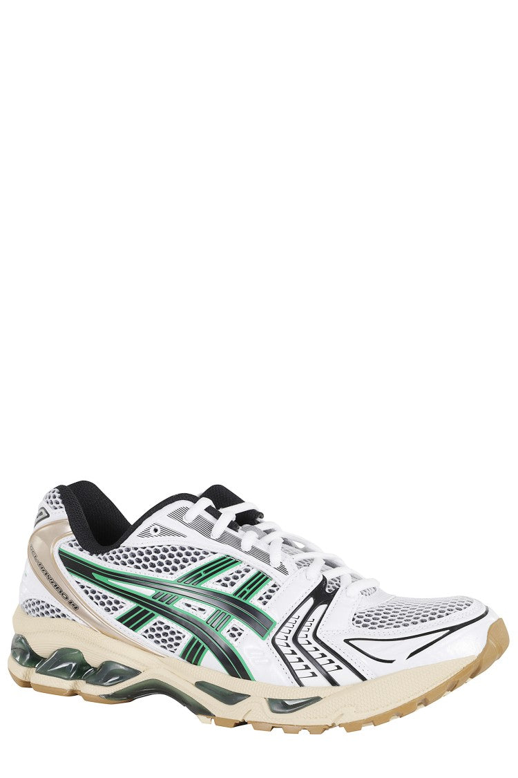 Asics White Beige Gel Kayano 14 Faux-Leather Sneakers