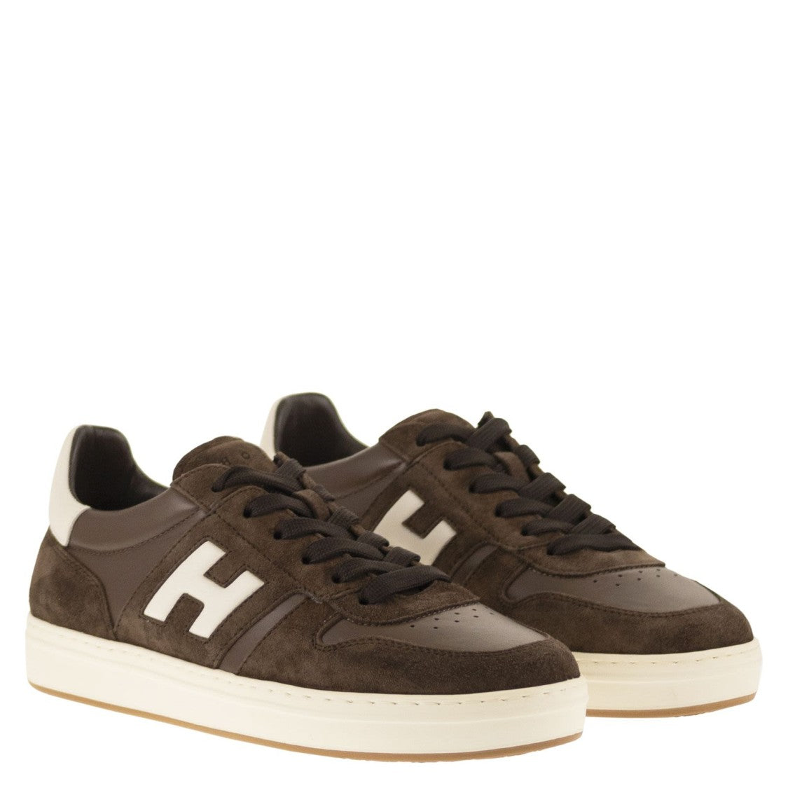 Hogan Lace-Up Sneakers With Iconic 'H' Logo And Elevated Sole