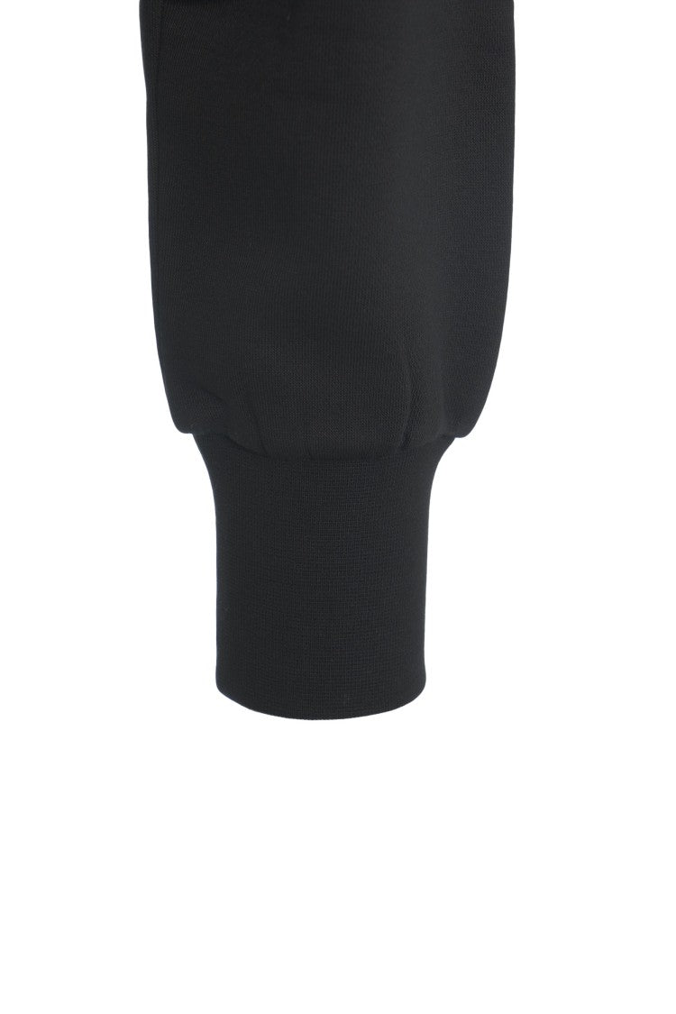 Thom Krom Cropped Black Hoodie With Adjustable Drawstring